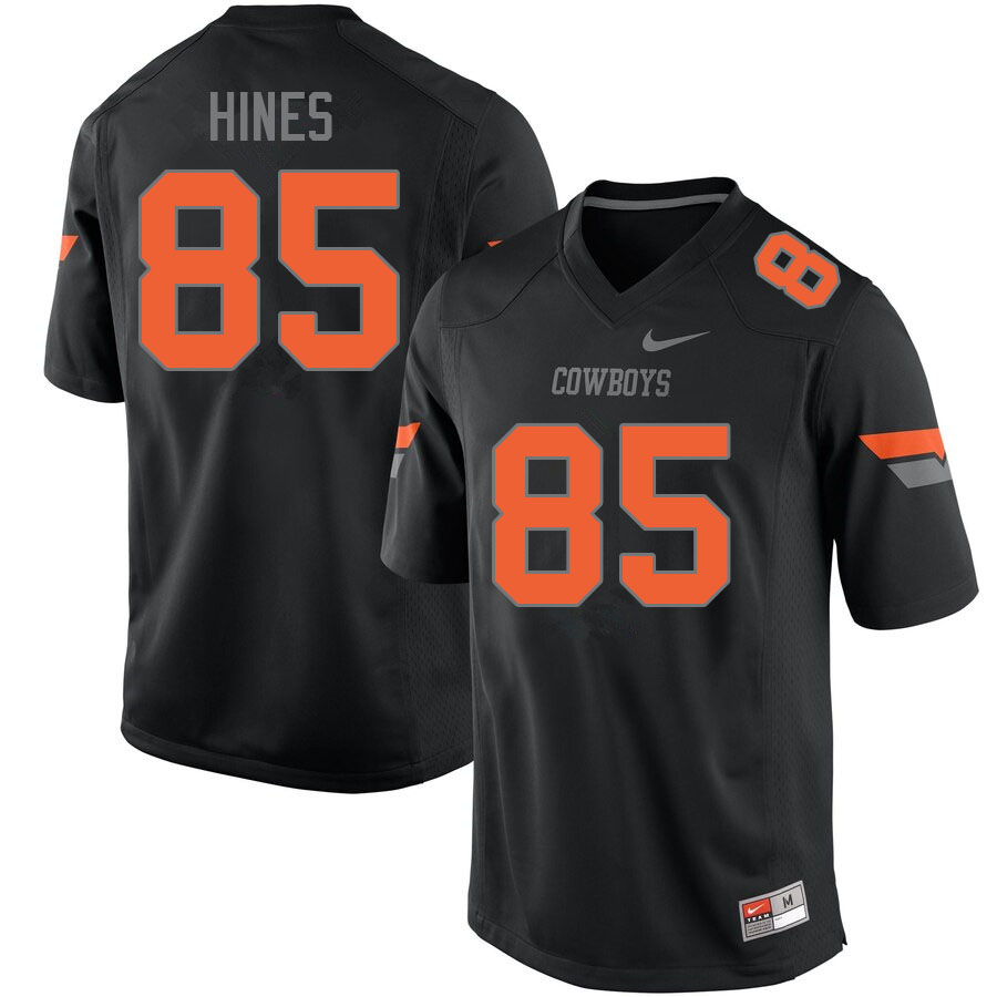 Men #85 Justin Hines Oklahoma State Cowboys College Football Jerseys Sale-Black - Click Image to Close